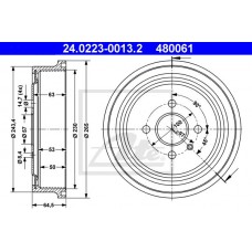 Ταμπούρο OPEL ASTRA 1995 - 1998 ( F ) ATE 24.0223-0013.2