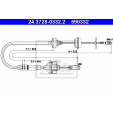 Ντίζα Συμπλέκτη CITROEN XSARA 2000 - 2002 ATE 24.3728-0332.2