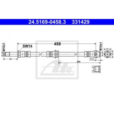 Μαρκούτσια Φρενων BMW 3 Series 2003 - 2005 ( E46 F/L ) ATE 24.5169-0458.3