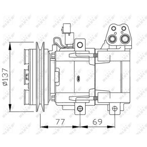 Συμπιεστής A/C (Κομπρέσορας) HYUNDAI H-1 STAREX 1998 - 2001 NRF 32115G