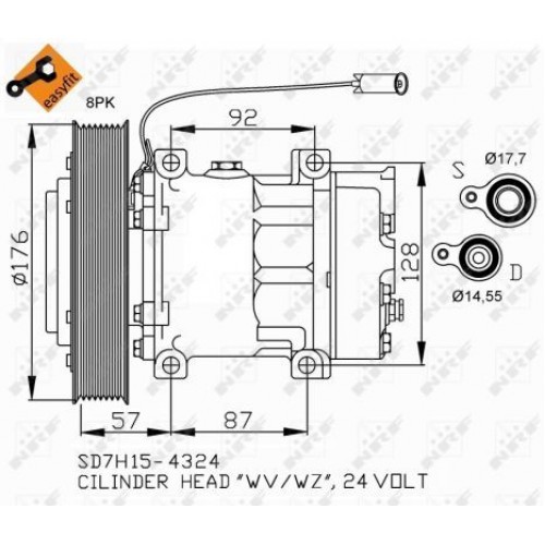 Συμπιεστής A/C (Κομπρέσορας) NISSAN SUNNY 1991 - 1995 ( N14 ) NRF 32700
