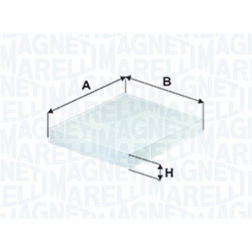 Φίλτρο αέρα εσωτερικού χώρου VW GOLF 1992 - 1998 ( Mk3 ) MAGNETI MARELLI 350203061220