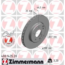 Δισκόπλακες MERCEDES C CLASS 2000 - 2003 ( W203 ) ZIMMERMANN 400