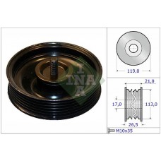 Τροχαλία παρέκκλισης & ενδιάμεσος τροχός HYUNDAI ACCENT 2003 - 2005 ( CG ) ( LC2 ) INA 532 0695 10