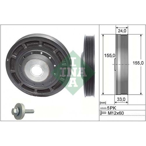 Τροχαλία ιμάντα NISSAN MICRA 2003 - 2005 ( K12 ) INA 544 0054 20