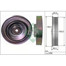 Τροχαλία ιμάντα PEUGEOT PARTNER Combispace 1996 - 2002 INA 544 0087 10