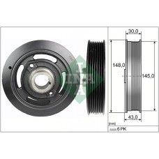 Τροχαλία ιμάντα TOYOTA AVENSIS 2000 - 2003 ( T220 ) INA 544 0108 10