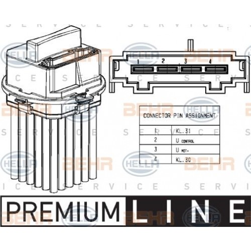 Ανεμιστήρας Καλοριφέρ Εσω MERCEDES C CLASS 2007 - 2011 ( W204 ) HELLA 5HL 351 321-491