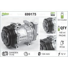 Συμπιεστής A/C (Κομπρέσορας) FIAT BRAVA 1995 - 2003 ( 182 ) VALEO 699175