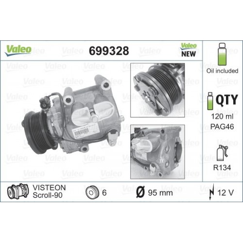 Συμπιεστής A/C (Κομπρέσορας) FORD MONDEO 2000 - 2003 ( Mk3a ) VALEO 699328 Συμπιεστής A/C (Κομπρέσορας) FORD MONDEO 2000 - 2003 ( Mk3a ) VALEO 699328
