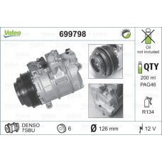 Συμπιεστής A/C (Κομπρέσορας) MERCEDES C CLASS 1993 - 1995 ( W202 ) VALEO 699798