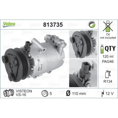Συμπιεστής A/C (Κομπρέσορας) FORD FOCUS 2004 - 2008 (MK2A) VALEO 813735 Συμπιεστής A/C (Κομπρέσορας) FORD FOCUS 2004 - 2008 (MK2A) VALEO 813735
