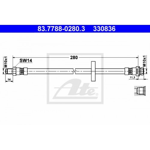 Μαρκούτσια Φρενων FORD MONDEO 2000 - 2003 ( Mk3a ) ATE 83.7788-0280.3