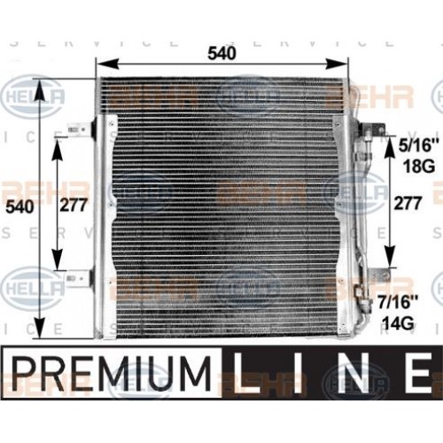 Ψυγείο A/C (Εξωτερικό) VW GOLF 1992 - 1998 ( Mk3 ) HELLA 8