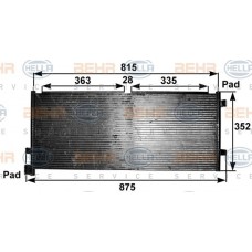 Ψυγείο A/C (Εξωτερικό) BMW 3 Series 2005 - 2011 ( E90/1/2/3 ) HELLA 8