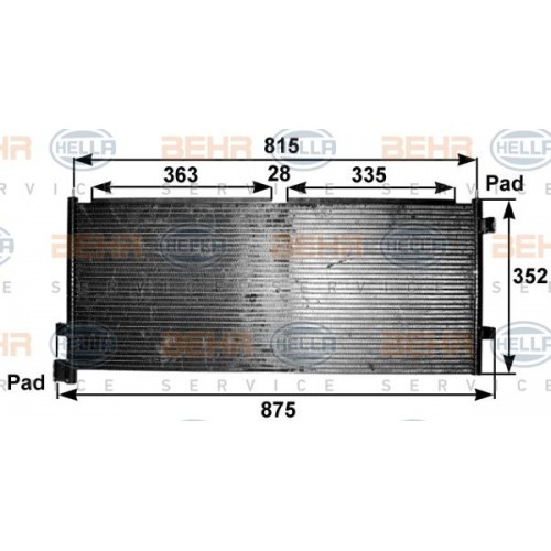 Ψυγείο A/C (Εξωτερικό) BMW 3 Series 2005 - 2011 ( E90/1/2/3 ) HELLA 8