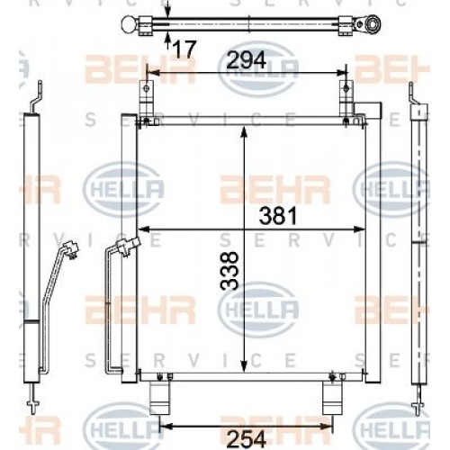 Ψυγείο A/C (Εξωτερικό) SUZUKI ALTO 2002 - 2008 ( RF ) BEHR HELLA SERVICE 8