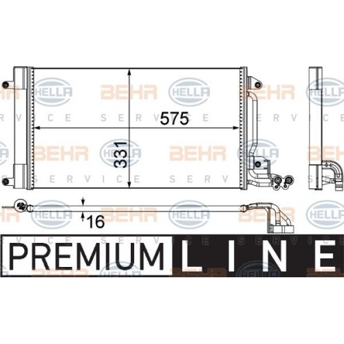 Ψυγείο A/C (Εξωτερικό) VW POLO 2009 - 2014 ( 6R ) HELLA 8FC 351 309-131