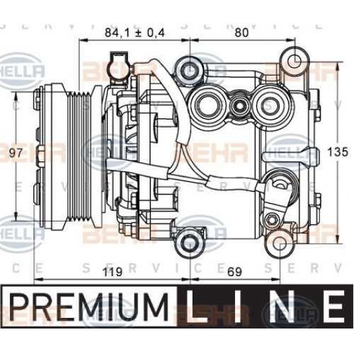 Συμπιεστής A/C (Κομπρέσορας) FORD MONDEO 2000 - 2003 ( Mk3a ) HELLA 8FK 351 113-401