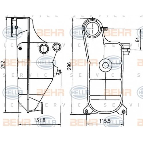 Δοχείο Διαστολής Νερού MERCEDES E CLASS 1985 - 1993 ( W124 ) HELLA 8MA 376 755-151