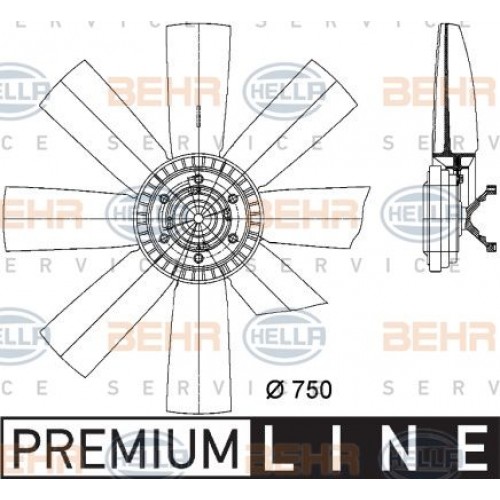 Βεντιλατέρ A/C VW GOLF 1992 - 1998 ( Mk3 ) HELLA 8