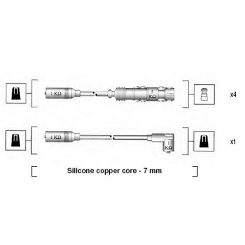 Μπουζοκαλώδιο / Εξαρτήματα Σύνδεσης AUDI A4 1995 - 1998 ( 8D ) MAGNETI MARELLI 941055050530