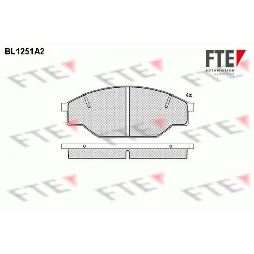 Τακάκια Σετ TOYOTA HIACE 1983 - 1989 ( H50/60 ) FTE BL1251A2