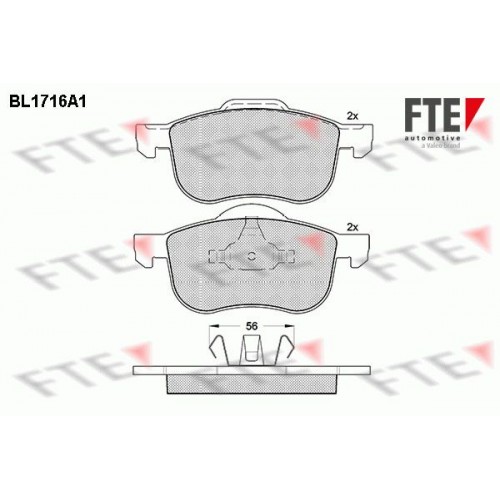 Τακάκια Σετ VOLVO S60 2005 - 2009 FTE BL1716A1 Τακάκια Σετ VOLVO S60 2005 - 2009 FTE BL1716A1