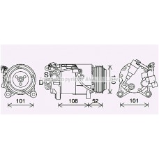 Συμπιεστής A/C (Κομπρέσορας) MINI COOPER 2014 - 2018 AVA QUALITY COOLING BWK567