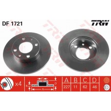 Δισκόπλακες SEAT GREDOS / MALAGA 1986 - 1992 ( 023A ) TRW DF1721