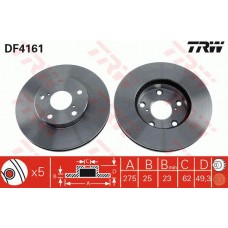 Δισκόπλακες TOYOTA RAV-4 2000 - 2003 ( XA20 ) TRW DF4161