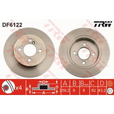 Δισκόπλακες SUZUKI SWIFT 2011 - 2014 TRW DF6122