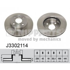 Δισκόπλακες TOYOTA STARLET 1990 - 1995 ( EP80/2 ) NIPPARTS J3302114