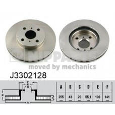 Δισκόπλακες TOYOTA YARIS 2003 - 2006 ( XP10 ) NIPPARTS J3302128