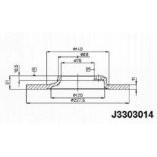 Δισκόπλακες MAZDA 323 1983 - 1985 ( BD ) NIPPARTS J3303014