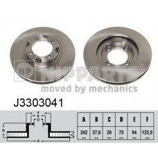 Δισκόπλακες MAZDA 626 1987 - 1992 ( GD ) NIPPARTS J3303041