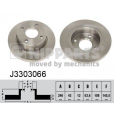 Δισκόπλακες FORD KA 1997 - 2008 ( RB ) NIPPARTS J3303066