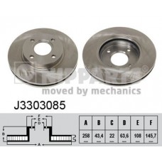 Δισκόπλακες MAZDA 2 2003 - 2005 ( DY ) NIPPARTS J3303085