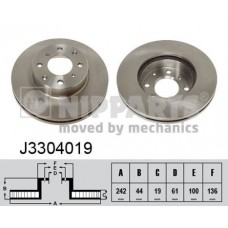 Δισκόπλακες HONDA CIVIC 1990 -1992 ( EC / D / E / F ) NIPPARTS J3304019