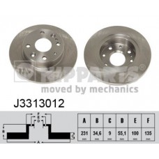Δισκόπλακες MAZDA 323 1990 - 1992 ( BG ) NIPPARTS J3313012