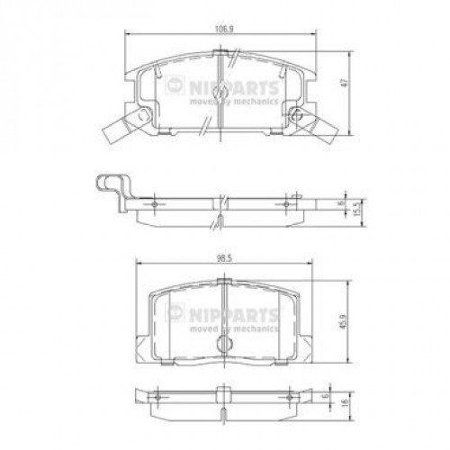 Τακάκια Σετ TOYOTA MR2 2000 - 2002 ( W30 ) NIPPARTS J3612009