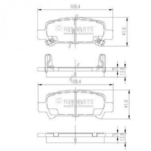 Τακάκια Σετ SUBARU FORESTER 2000 - 2002 ( SF ) NIPPARTS J3617002