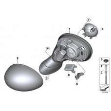 Καθρέπτης Ηλεκτρικός Θερμαινόμενος Βαφόμενος Με Μνήμη MINI COUNTRYMAN 2017 - ( F60 ) Αριστερά 696007582