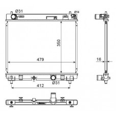 ΨΥΓΕΙΟ ΠΕΤΡΕΛ.1.4 D-4D (66KW)(350x480x16) (KOYO) TOYOTA YARIS 2012 - 2014 ( XP130 ) 821006315