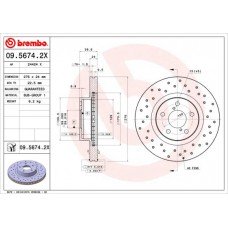 Δισκόπλακες SUBARU FORESTER 2000 - 2002 ( SF ) BREMBO 09.5674.2X