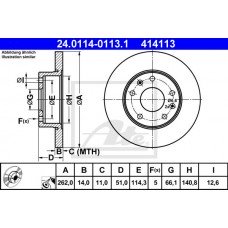 Δισκόπλακες LANDROVER FREELANDER 1998 - 2003 ( LN ) ATE 24.0114-0113.1