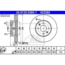 Δισκόπλακες HYUNDAI ACCENT 2006 - 2011 ( MC ) ATE 24.0122-0260.1