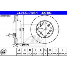 Δισκόπλακες HONDA ACCORD 1990 - 1993 ( CB / C ) ATE 24.0123-0103.1