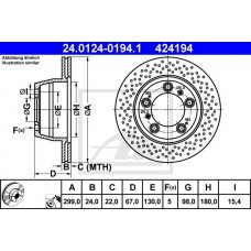 Δισκόπλακες PORSCHE BOXSTER 2003 - 2004 ( 986 ) ATE 24.0124-0194.1