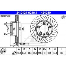 Δισκόπλακες PORSCHE BOXSTER 2005 - 2009 ( 987 ) ATE 24.0124-0210.1